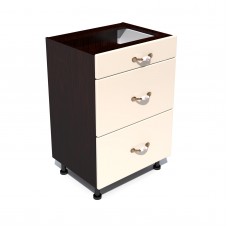 Corp inferior 50 cu 3 sertare metalice pentru greutate Zebra MDF vanilie simplu